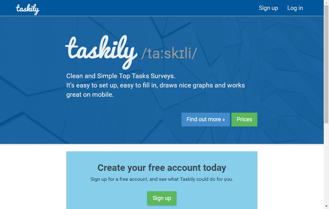 taskily login screen